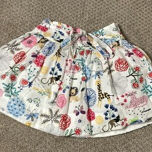 Simonetta White Floral Animal Print Skirt